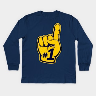 number one foam hand Kids Long Sleeve T-Shirt